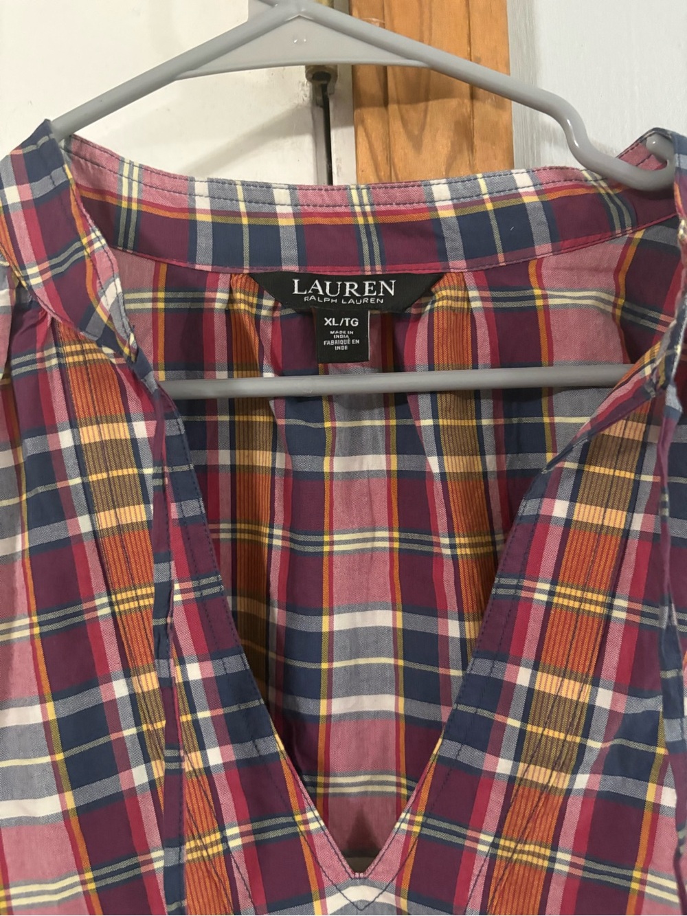 Lauren Ralph Lauren Pink Plaid Button-Front Shirt with Blue and Yellow Accents